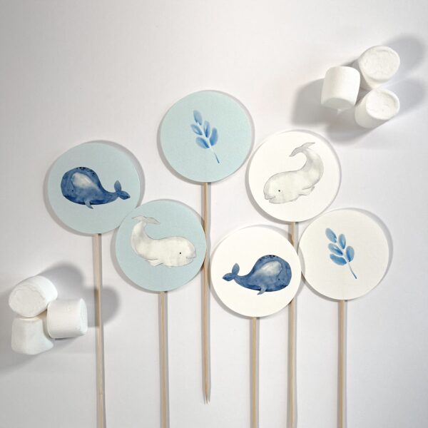SET DECORAZIONI grande "BALENA" (6pz)