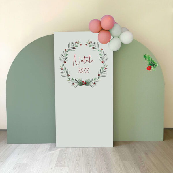 SET FOTOGRAFICO "NATALE VERDE MENTA"  Rettangolo Centrale + 2 Mezzalune