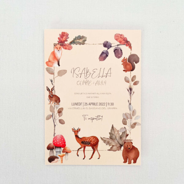 INVITO CARTACEO "ANIMALI DEL BOSCO" - immagine 2