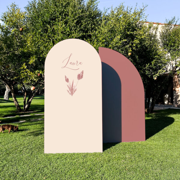 SET FOTOGRAFICO "ROSA ANTICO"    Arco centrale + 1 Mezzaluna - immagine 2