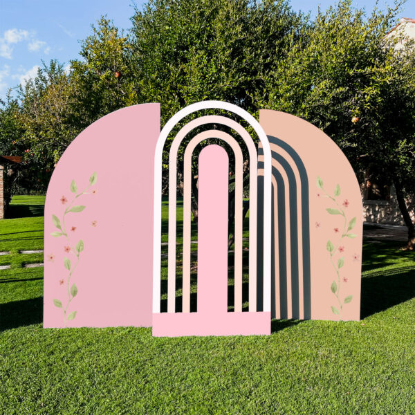 SET FOTOGRAFICO "FIOCCHI ROSA"    Arcobaleno centrale + 2 Mezzelune